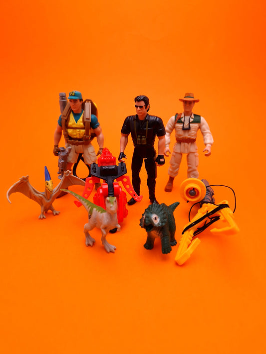 JURASSIC PARK LOST WORLD ☆ NICK VAN OWEN IAN MALCOLM EDDIE CARR Vintage Figure ☆ Loose Kenner