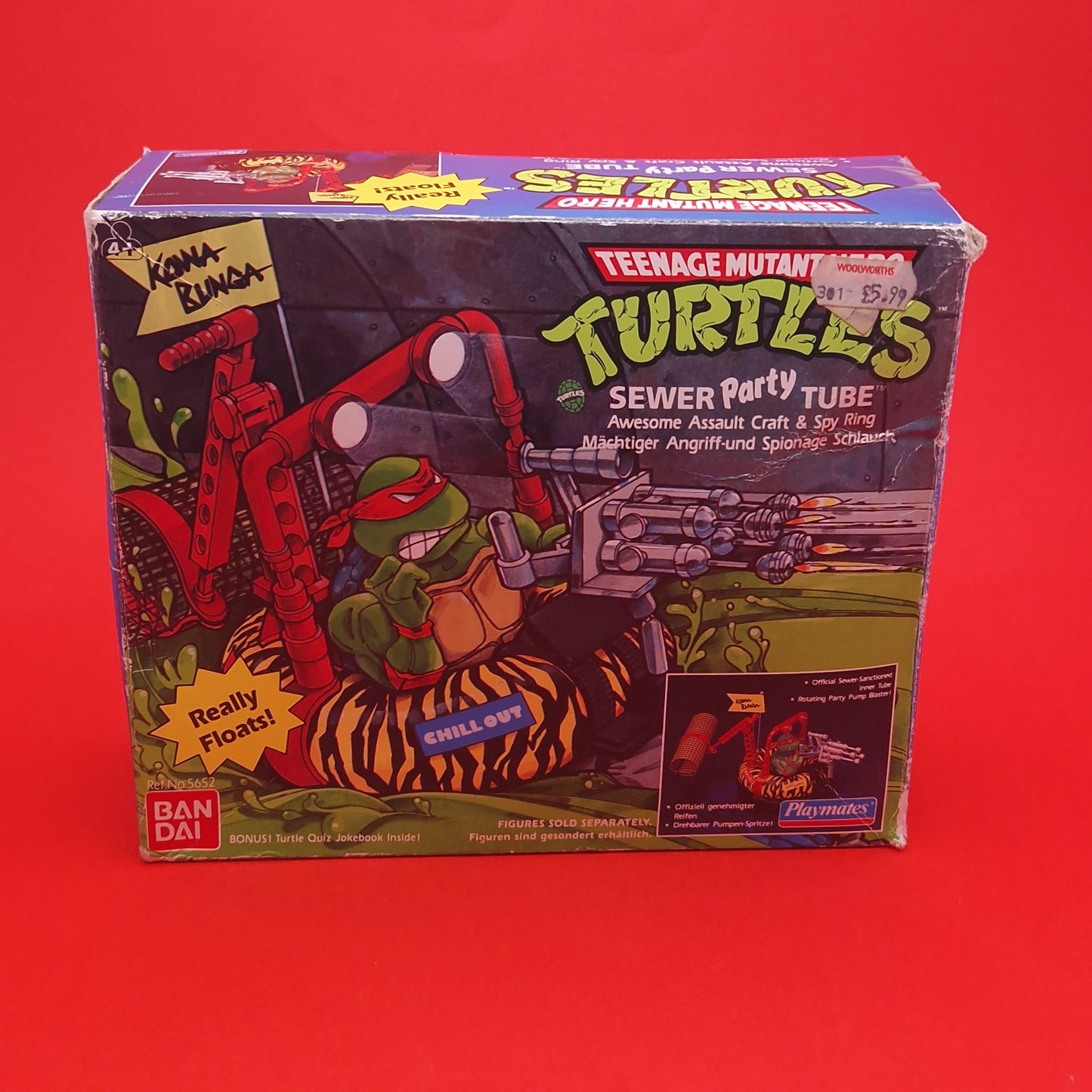 TEENAGE MUTANT NINJA TURTLES ☆ SEWER PARTY TUBE Vintage Action Figure ☆ Loose BOXED