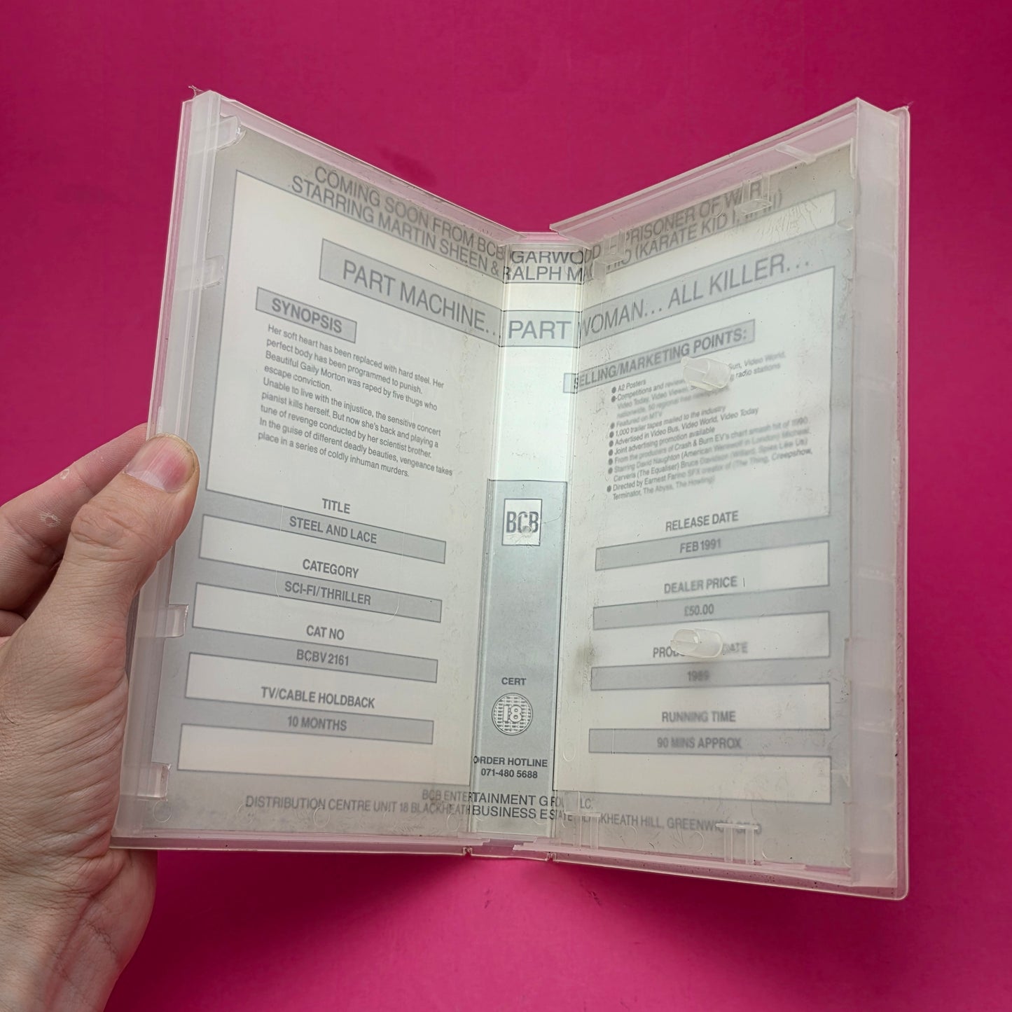 VHS Video ☆ STEEL LACE ☆ 18 Cert Big Box Ex-Rental SCREENER PROMO COPY Vintage Tape