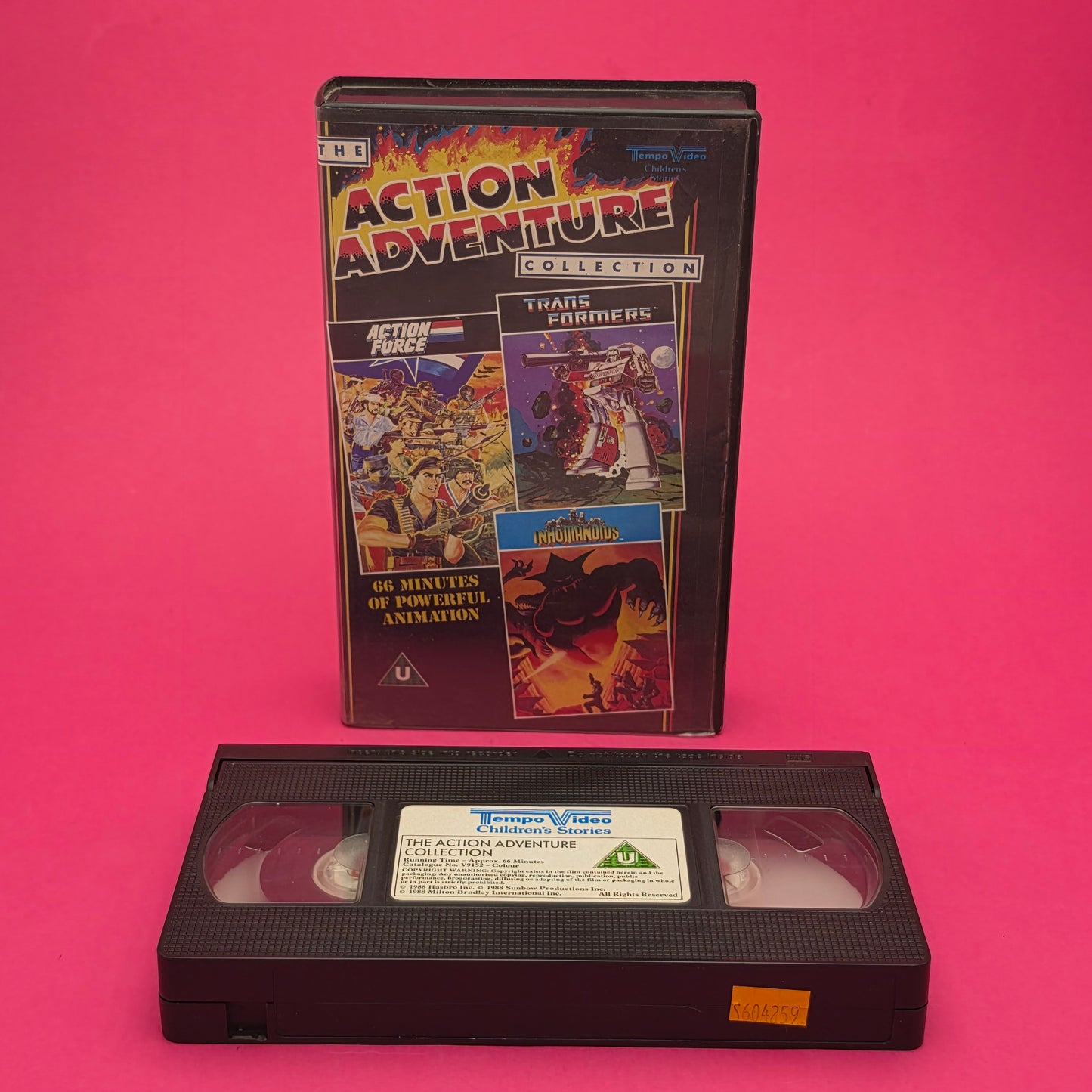 VHS Video ☆ ACTION ADVENTURE COLLECTION TRANSFORMERS INHUMANOIDS FORCE ☆ U Cert Vintage Tape