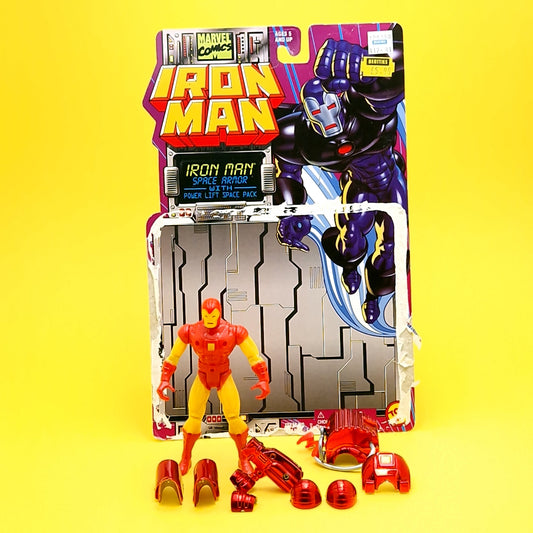 IRON MAN ☆ SPACE ARMOUR Marvel Action Figure ☆ Vintage Original Card Toybiz 90s