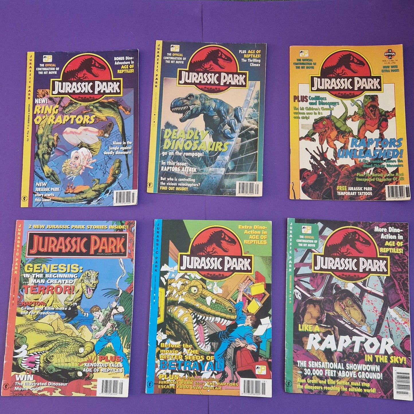 JURASSIC PARK ☆ Official COMIC BOOK 3 -15 Vintage  ☆ DARK HORSE