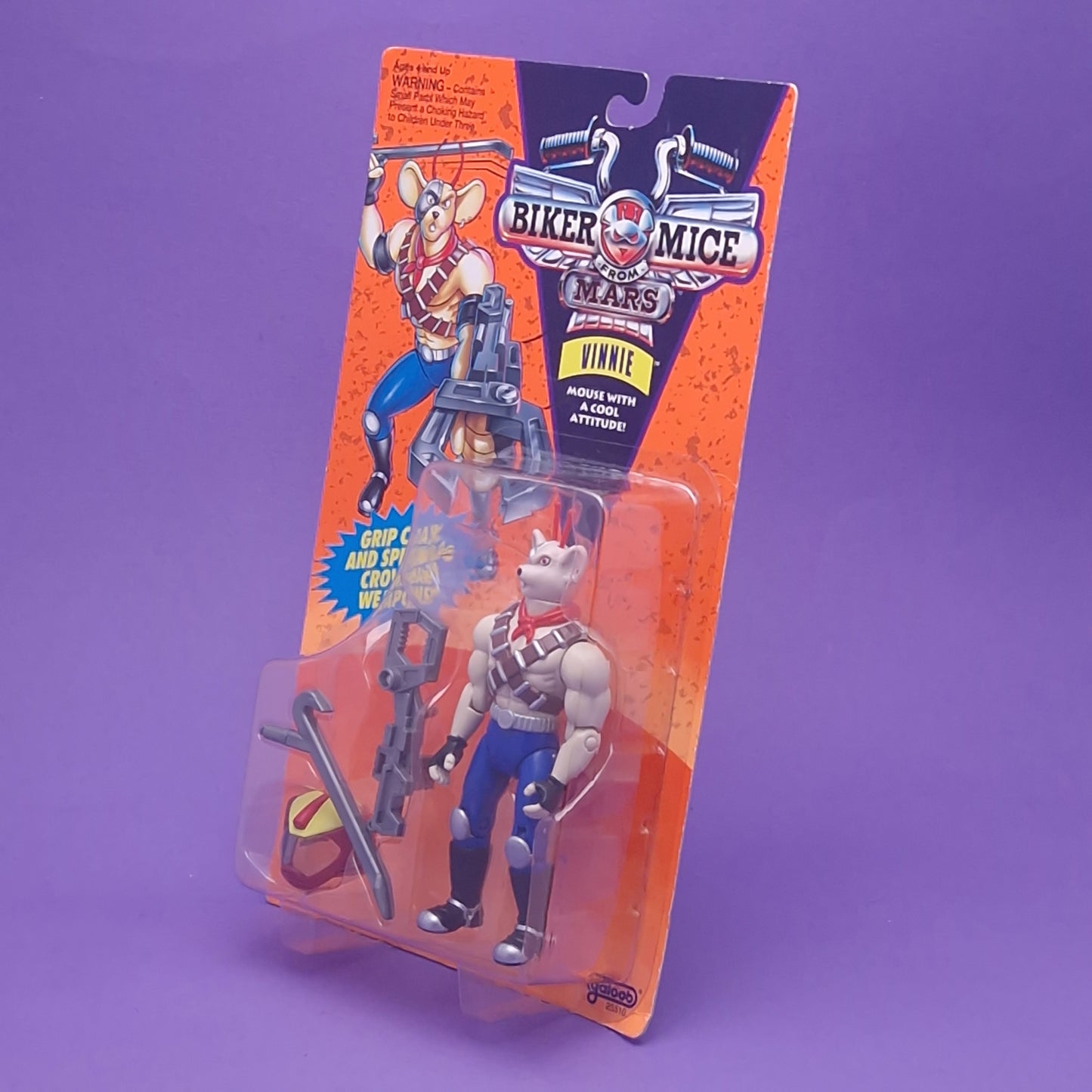 BIKER MICE FROM MARS ☆ THROTTLE VINNIE MODO Carded Action Figure ☆ Sealed Vintage 90s