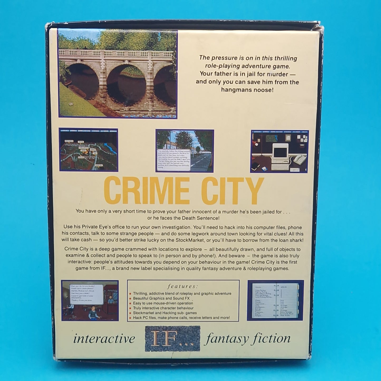AMIGA ☆ CRIME CITY ☆ BOXED Vintage Retro Game Commodore IF..