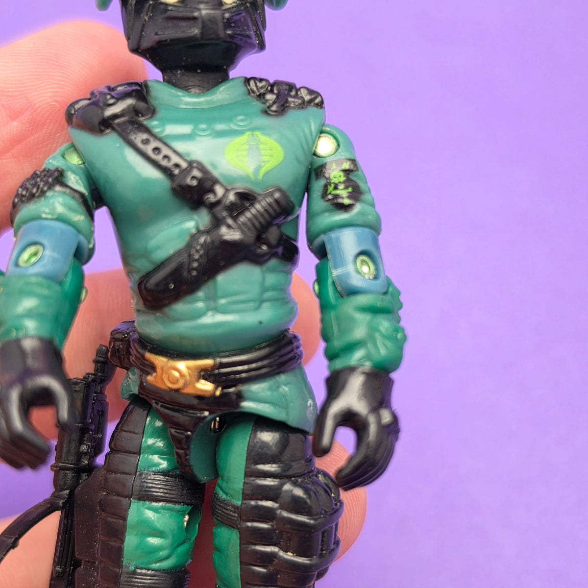 GI JOE ☆ NIGHT-VIPER Action Figure Complete ☆ Action Force Hasbro 1989 Card