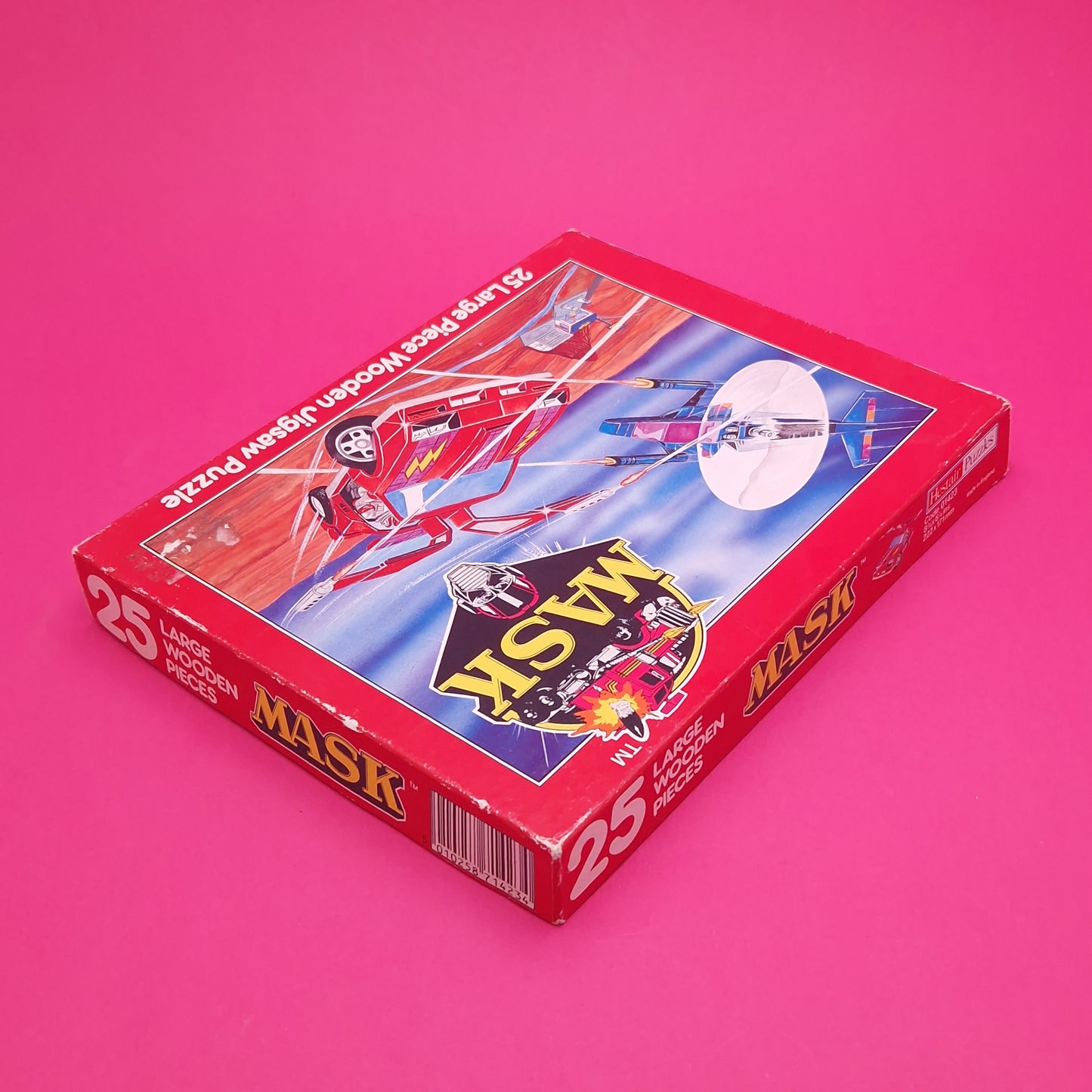 M.A.S.K ☆ 2x WOODEN 25 Large Piece JIGSAW Boxed Rhino Thunderhawk ☆ Hestair Vintage 80s Rare