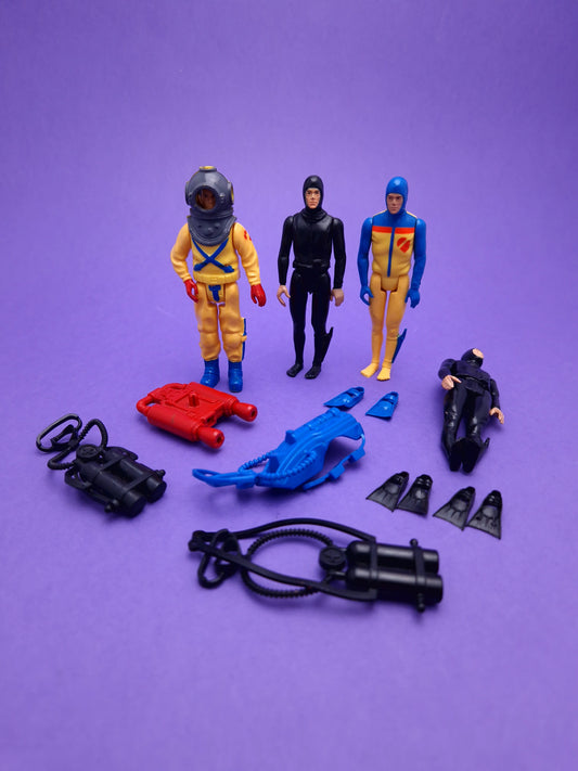 ACTION FORCE ☆ AQUATROOPER DEEP SEA DEFENDER FROGMAN Figures ☆ Palitoy 1984