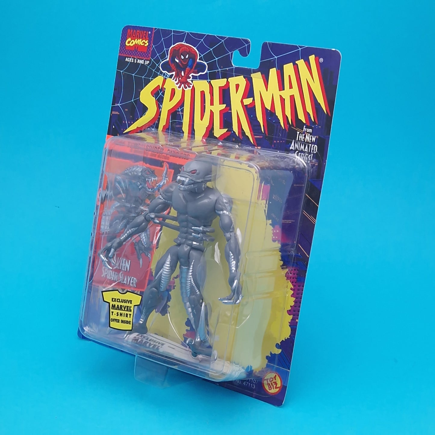 SPIDER-MAN ANIMATED SERIES ☆ ALIEN SPIDER SLAYER MARVEL Figure Vintage ☆ MOC Sealed Carded Toybiz 90s