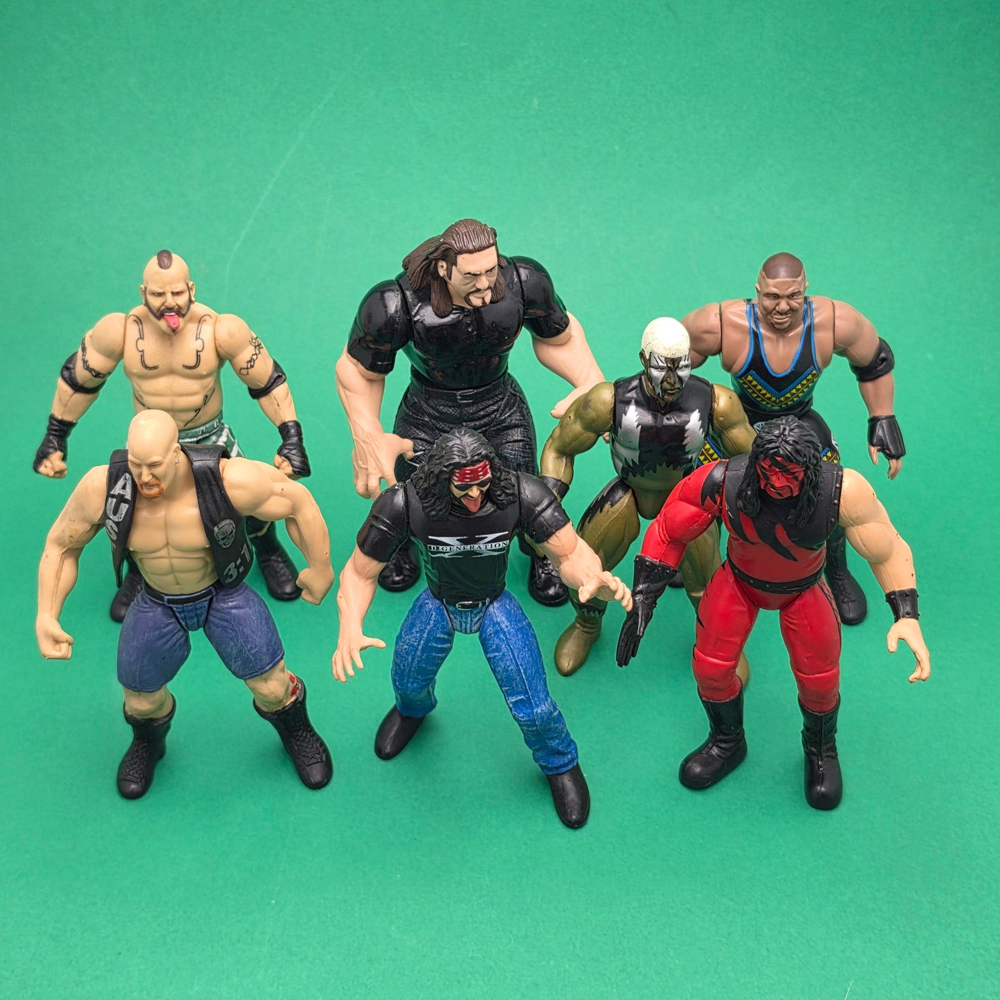WWF JAKKS PACIFIC SUPERSTARS ☆ Bundle STONE COLD XPAC KANE Vintage Figures ☆ BCA Original
