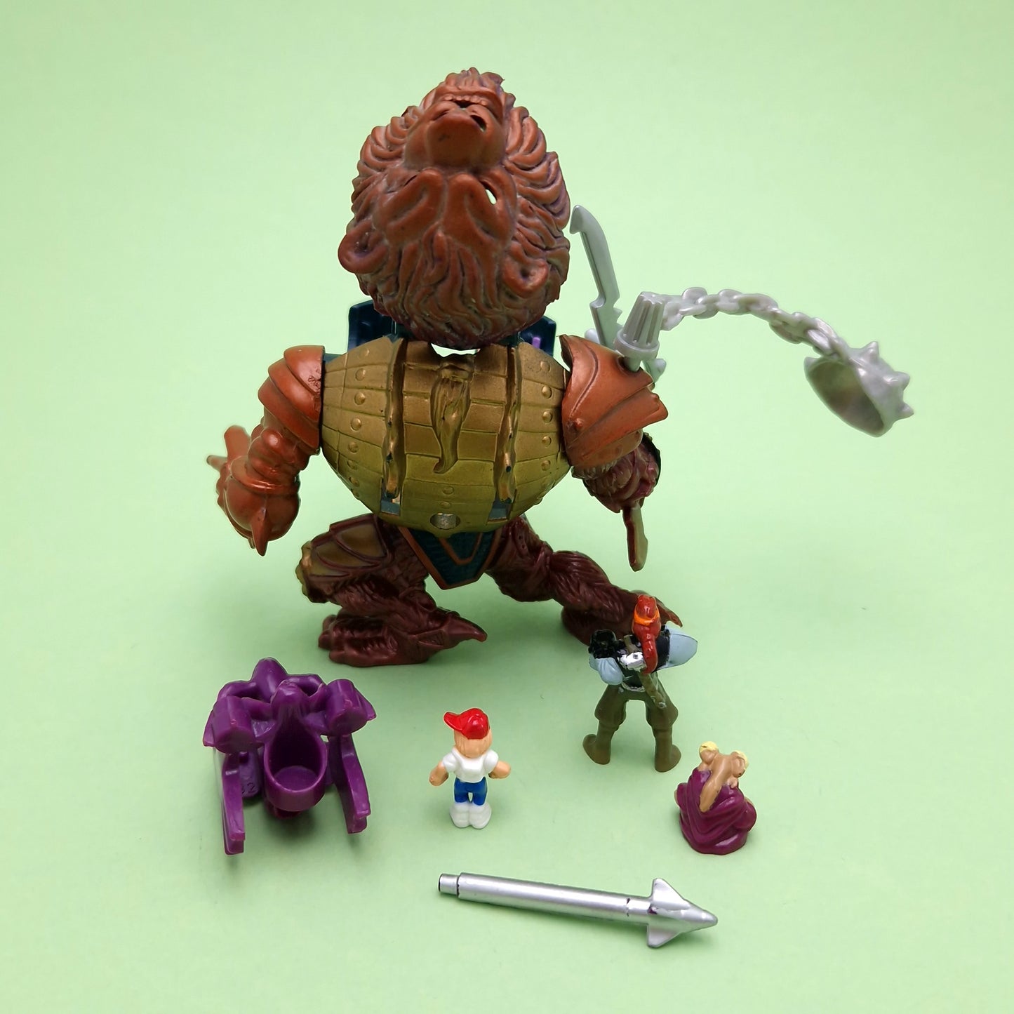 MIGHTY MAX ☆ CONQUEROR LION Battle Warrior Vintage Figure Playset ☆ Complete Loose
