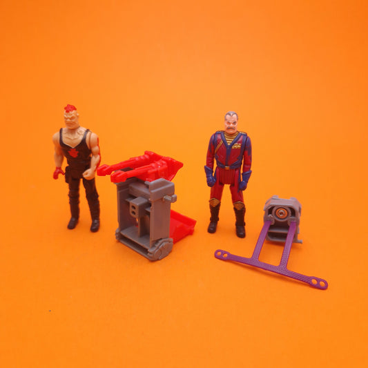 M.A.S.K ☆ BRUNO SHEPPARD & MILES MAYHEM RACING ARENA Vintage Figure ☆ MASK Kenner 80s