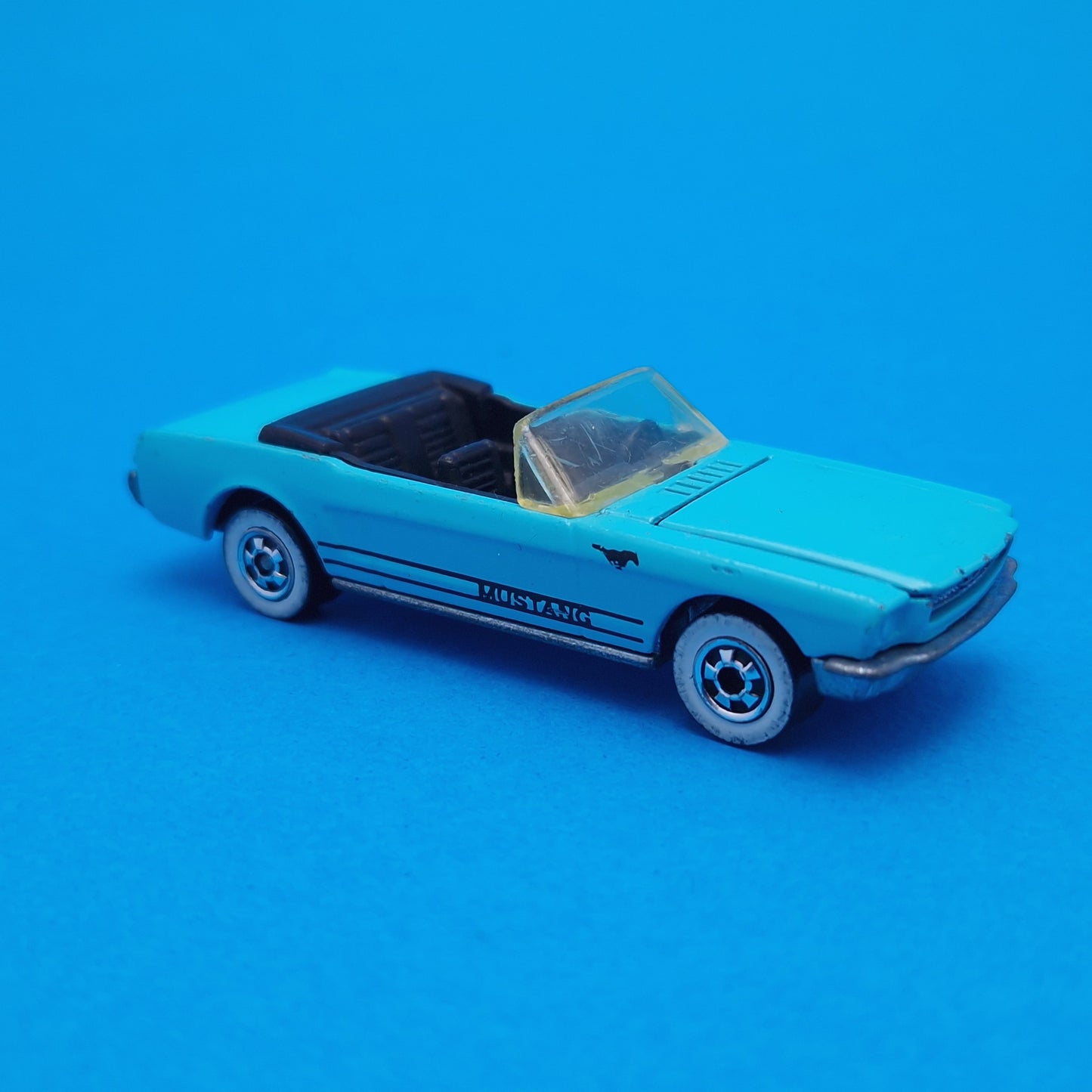HOTWHEELS ☆ 65 Ford Mustand Convertible Teal Blue Car Vehicle ☆ Diecast Car Vintage 1983