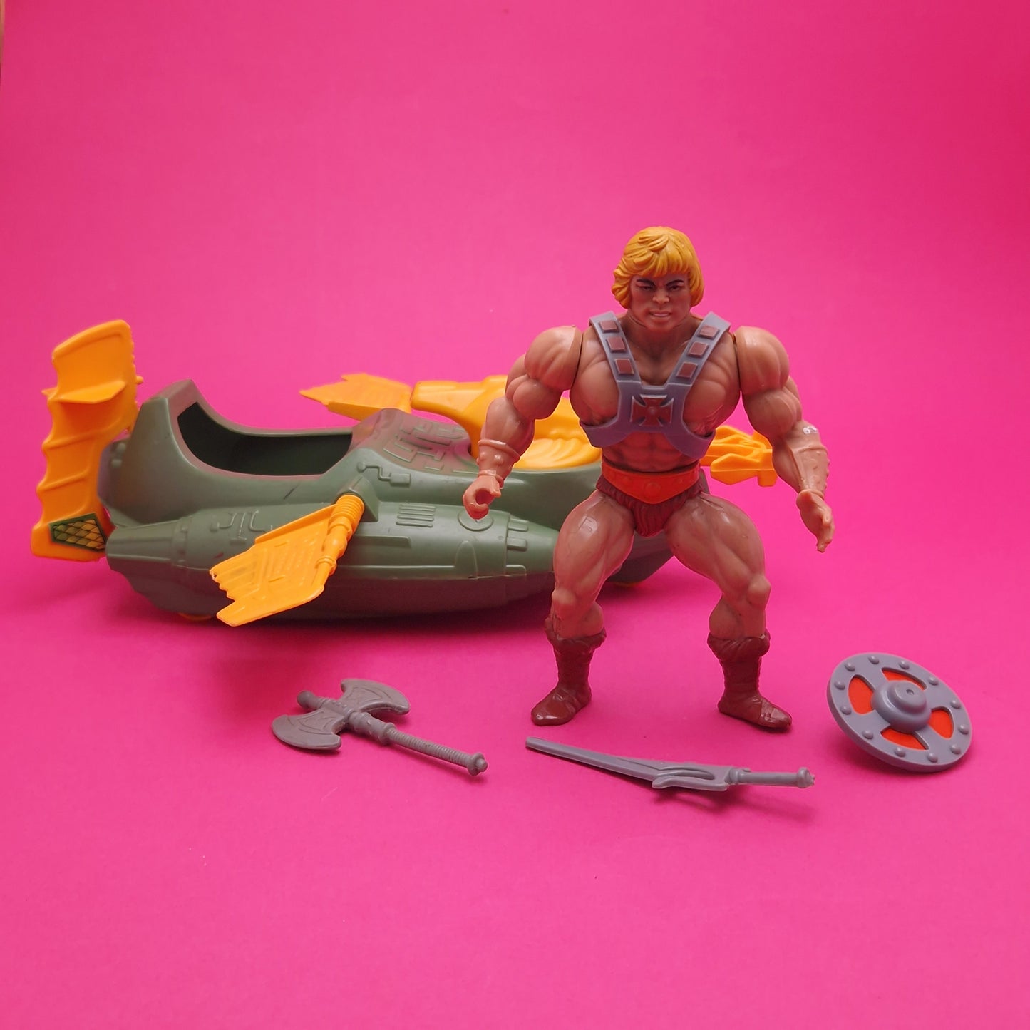 MASTERS OF THE UNIVERSE ☆ HE-MAN & WIND RAIDER Vintage Figure ☆ MOTU Loose 80s Mattel Original