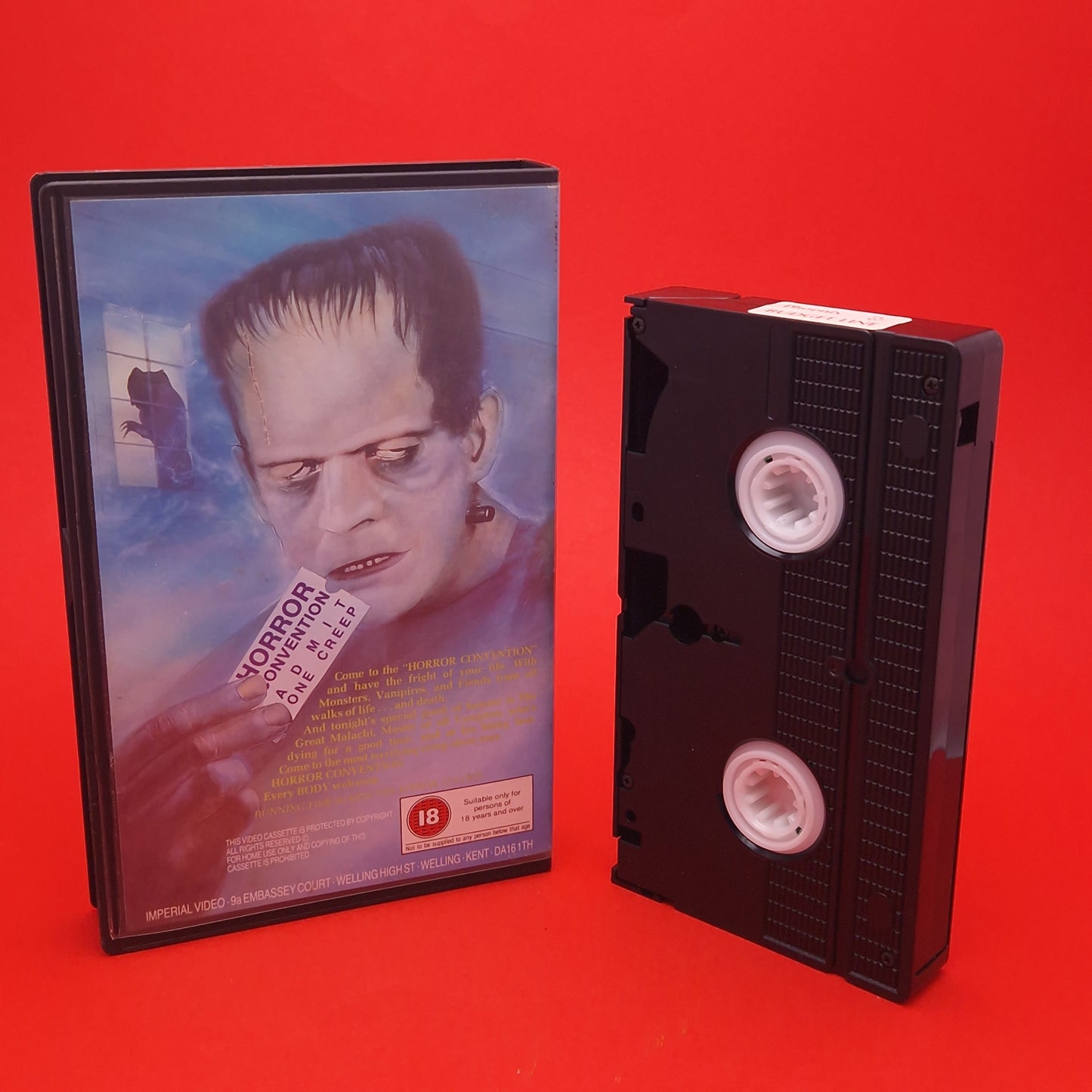 VHS Video ☆ HORROR CONVENTION (Nightmare in Blood) Case Tape Cassette Vintage 18 cert