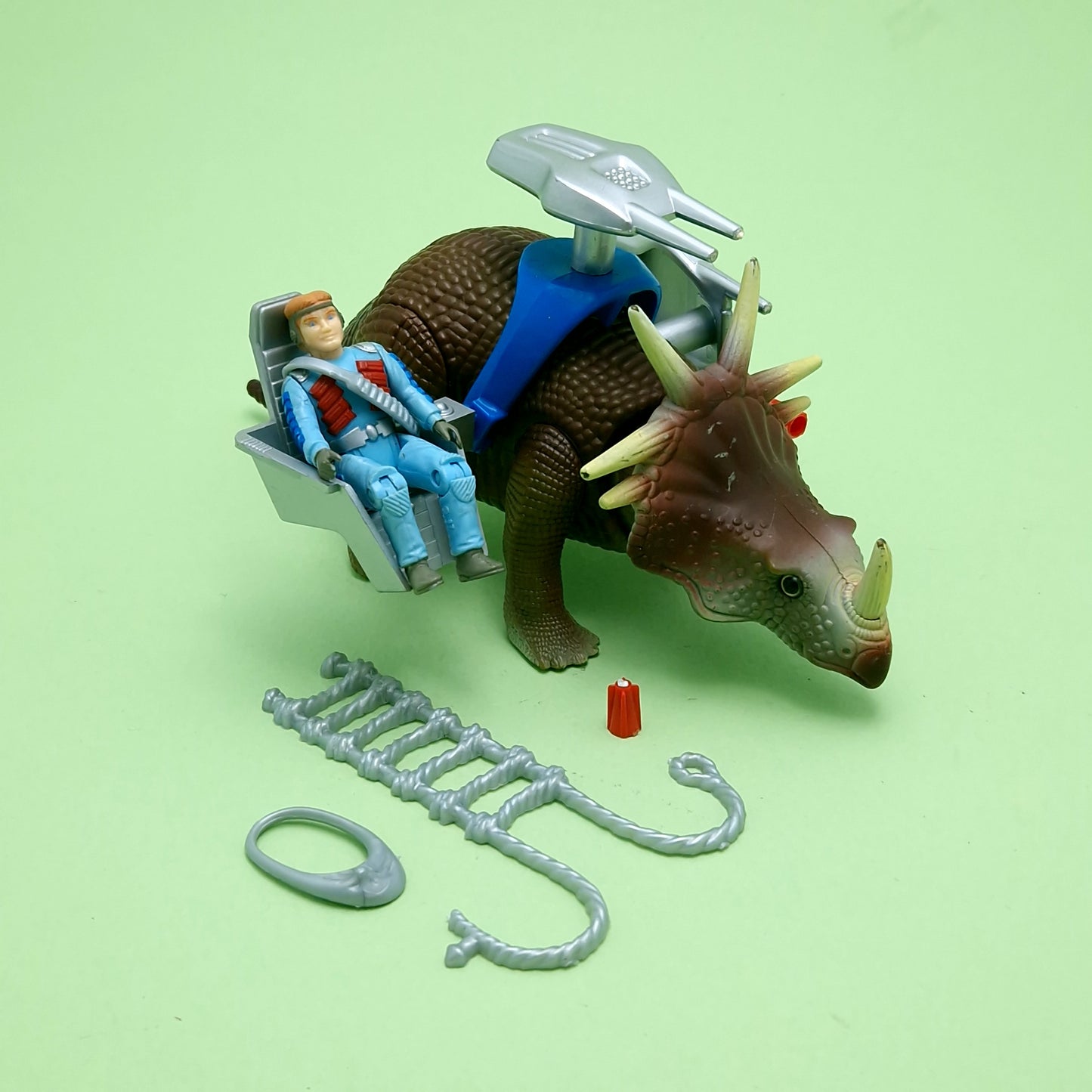 DINO RIDERS ☆ STYRACOSAURUS with Turret Action Figure ☆ Vintage TYCO 80s