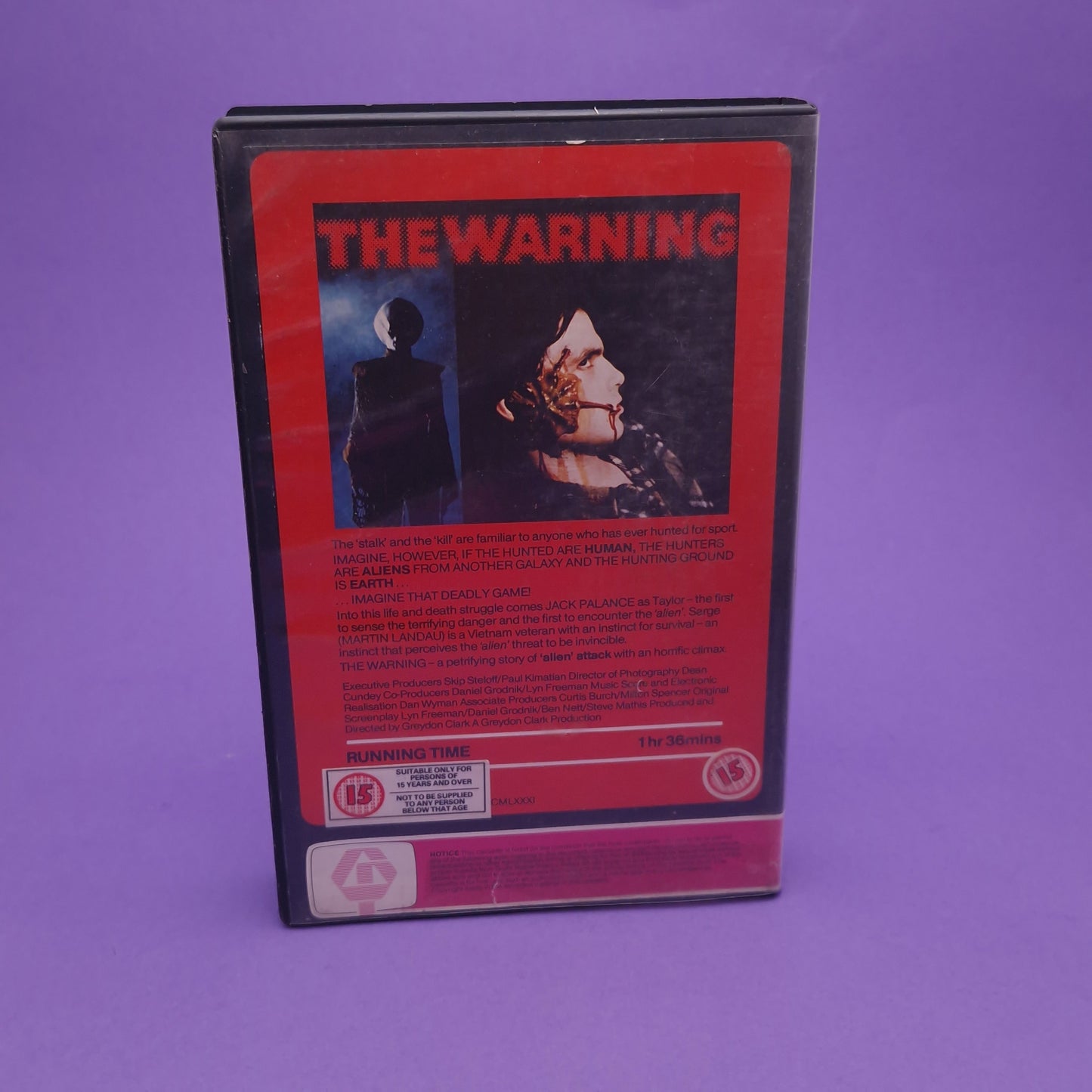 VHS Video ☆ THE WARNING ☆ 80s Big Box Ex Rental Pre Cert Variant Sleeve Vintage GUILD