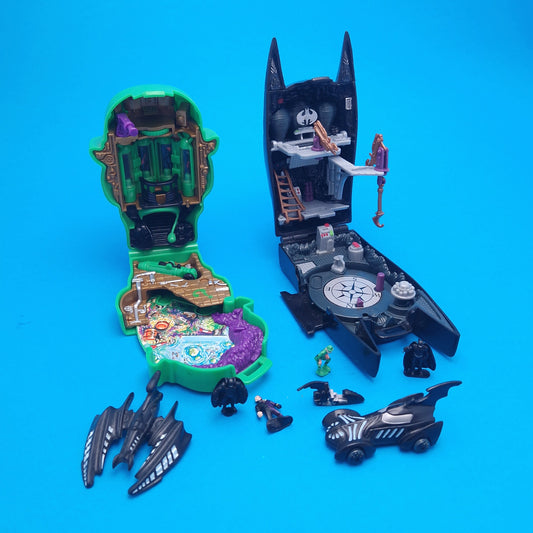 BATMAN FOREVER ☆ BATCAVE & RIDDLER POWER CENTRE Mini Playsets ☆ Vintage Kenner