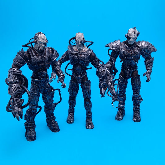 STAR TREK ☆ BORG ASSIMILATION (2002) FIGURE SET Klingon Cardassian Hirogen ☆ Diamond Select Art Asylum