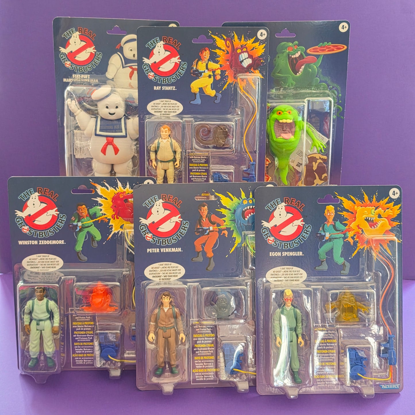 THE REAL GHOSTBUSTERS REISSUE ☆ FULL SET & STAY PUFT GREEN GHOST Shipper Figure ☆ Kenner Classics Sealed Carded