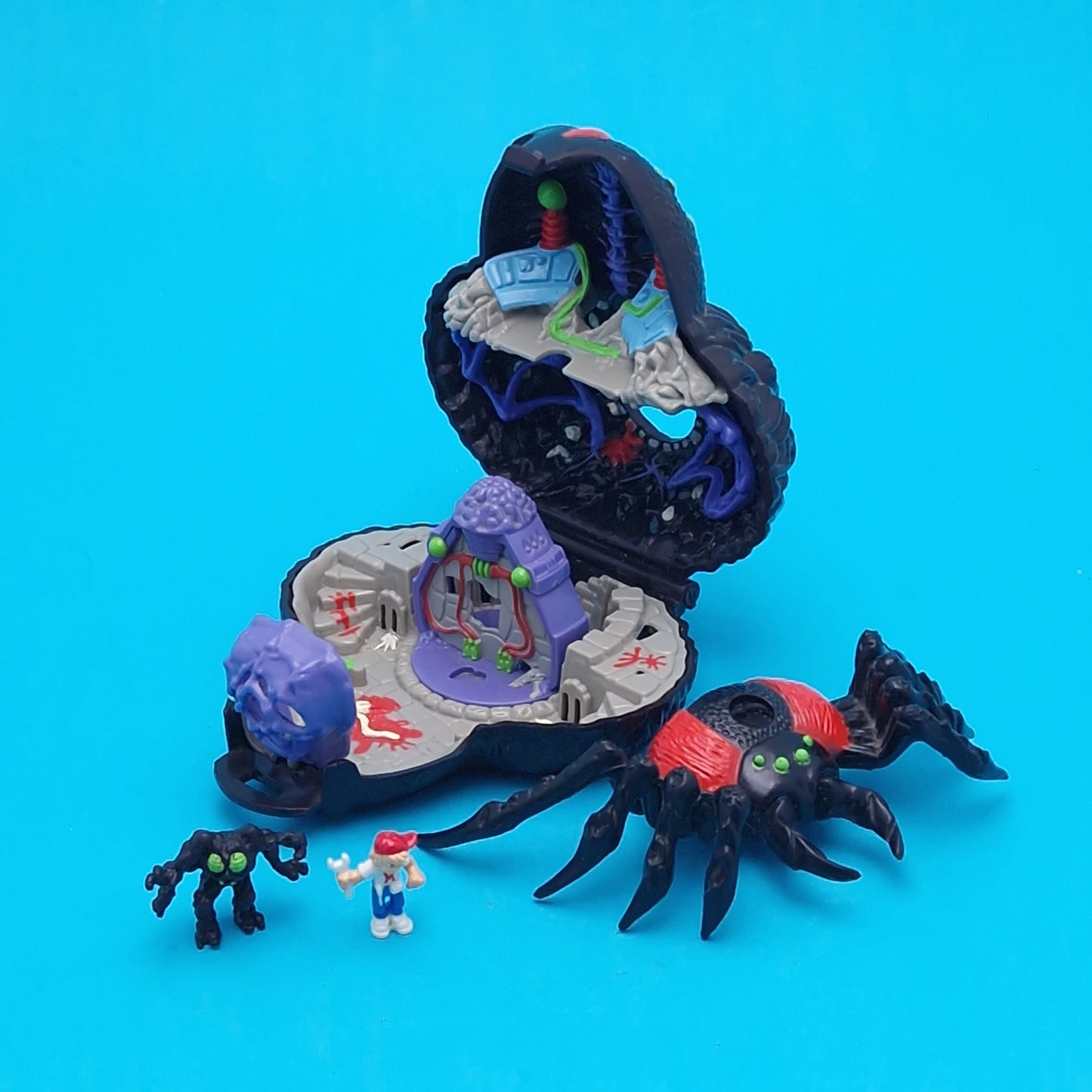 MIGHTY MAX ☆ TRAPPED BY ARACHNOID Doom Zone Vintage Figure Playset ☆ 90s