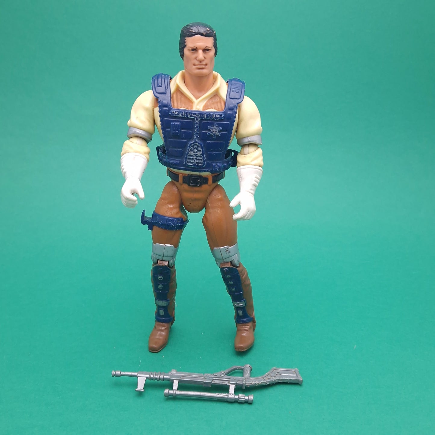 BRAVESTARR ☆ FIGURE With DEPUTY FUZZ'S PRAIRIE ROCKET ☆ Vintage Mattel Original 80s Loose