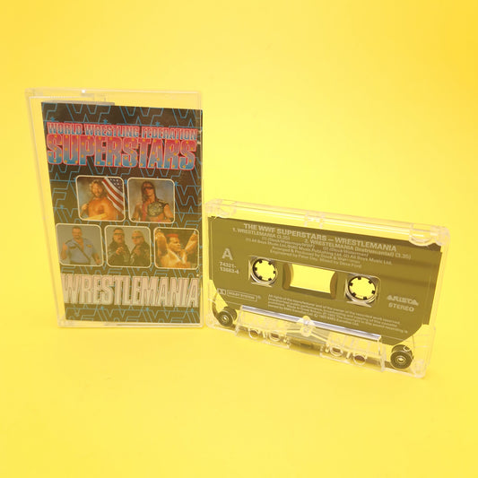 WWF WORLD WRESTLING SUPERSTARS Cassette Tape Wrestlemania Vintage ☆ Case