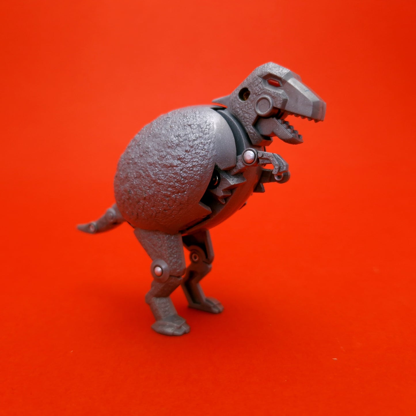 EGG MONSTERS ☆ SILVER T-REX EGG Figure ☆ 80s Vintage Transforming Bandai