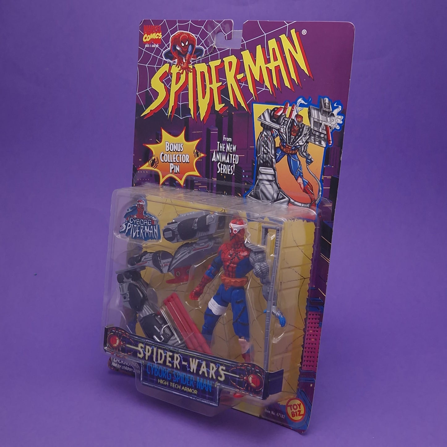 SPIDER-MAN ANIMATED SERIES ☆ Vintage ☆  CYBORG MARVEL Figure ☆ MOC Sealed Carded Toybiz 90s