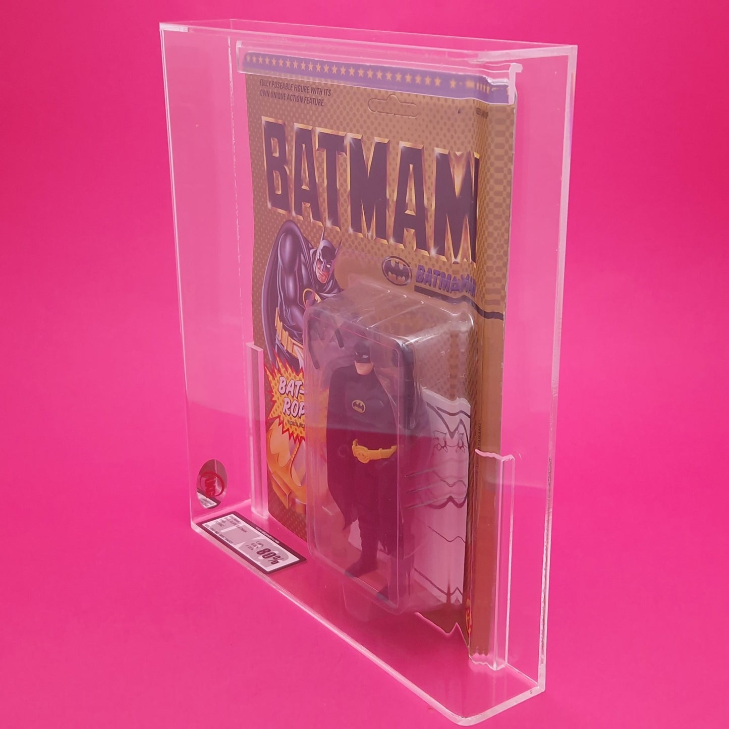 BATMAN 89 ☆ Vintage DC SUPER HEROES GRADED 80% Figure ☆ Round Jaw Head Carded Sealed Original Toybiz 1989