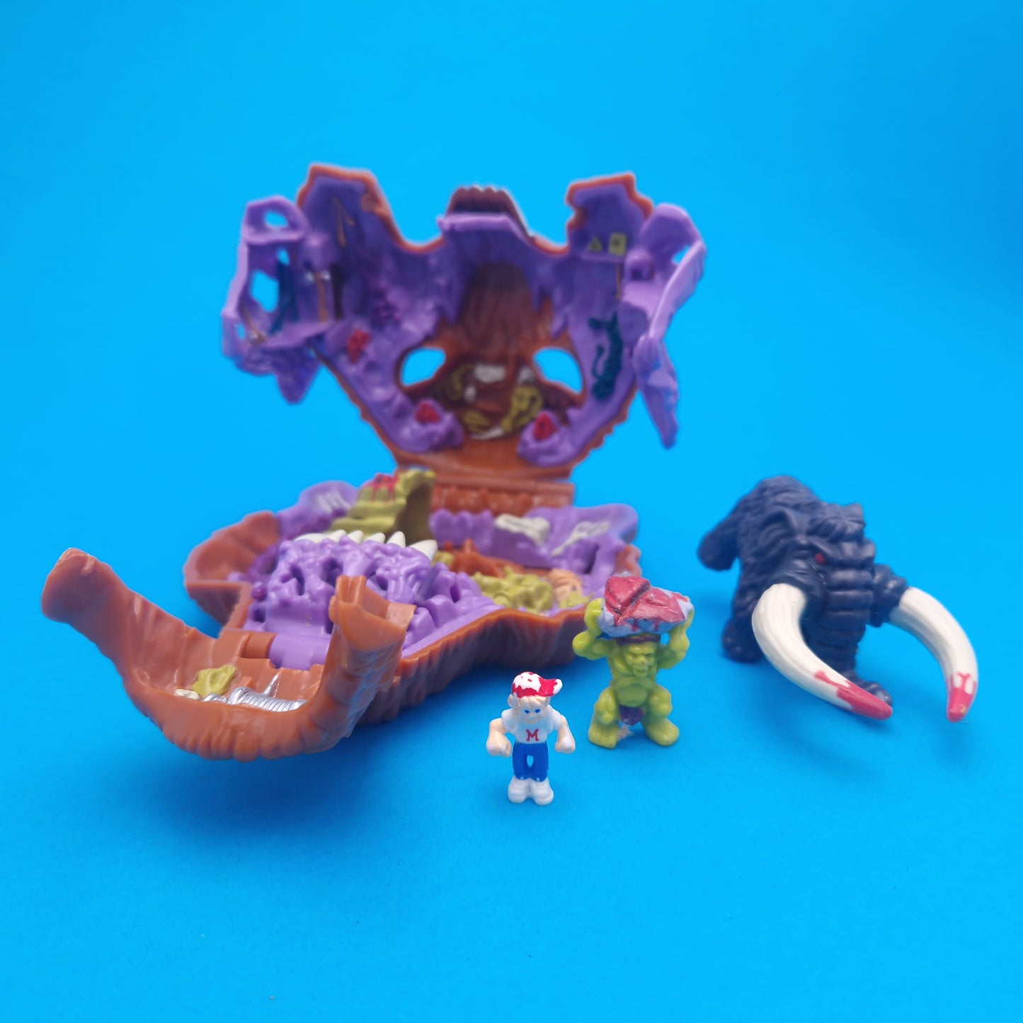 MIGHTY MAX ☆ GRAPPLES WITH BATTLE CAT Doom Zones Max Vintage Figure Complete ☆ Playset