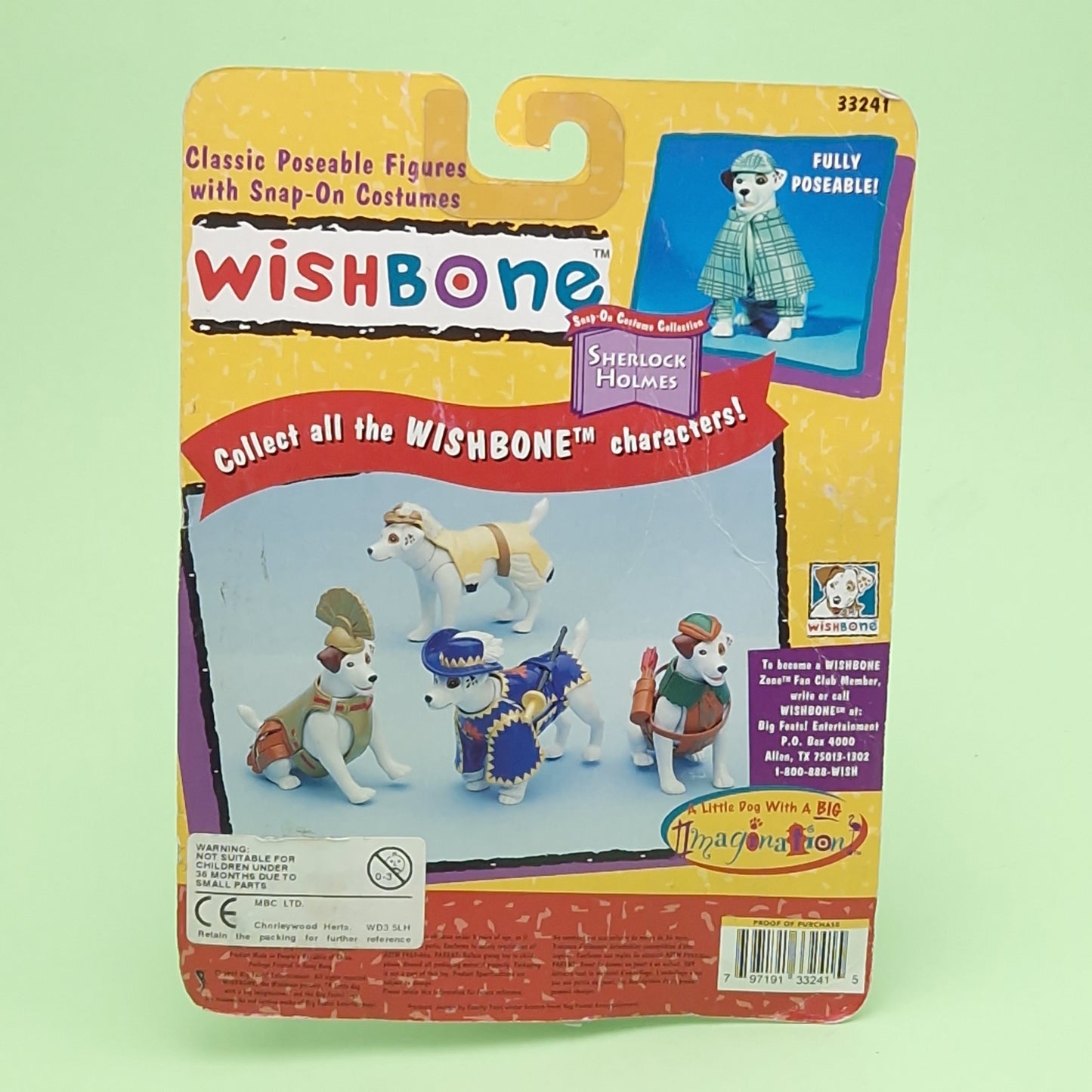 WISHBONE ☆ SHERLOCK HOLMES DOG Figure ☆ Vintage Sealed Carded PBS 90s
