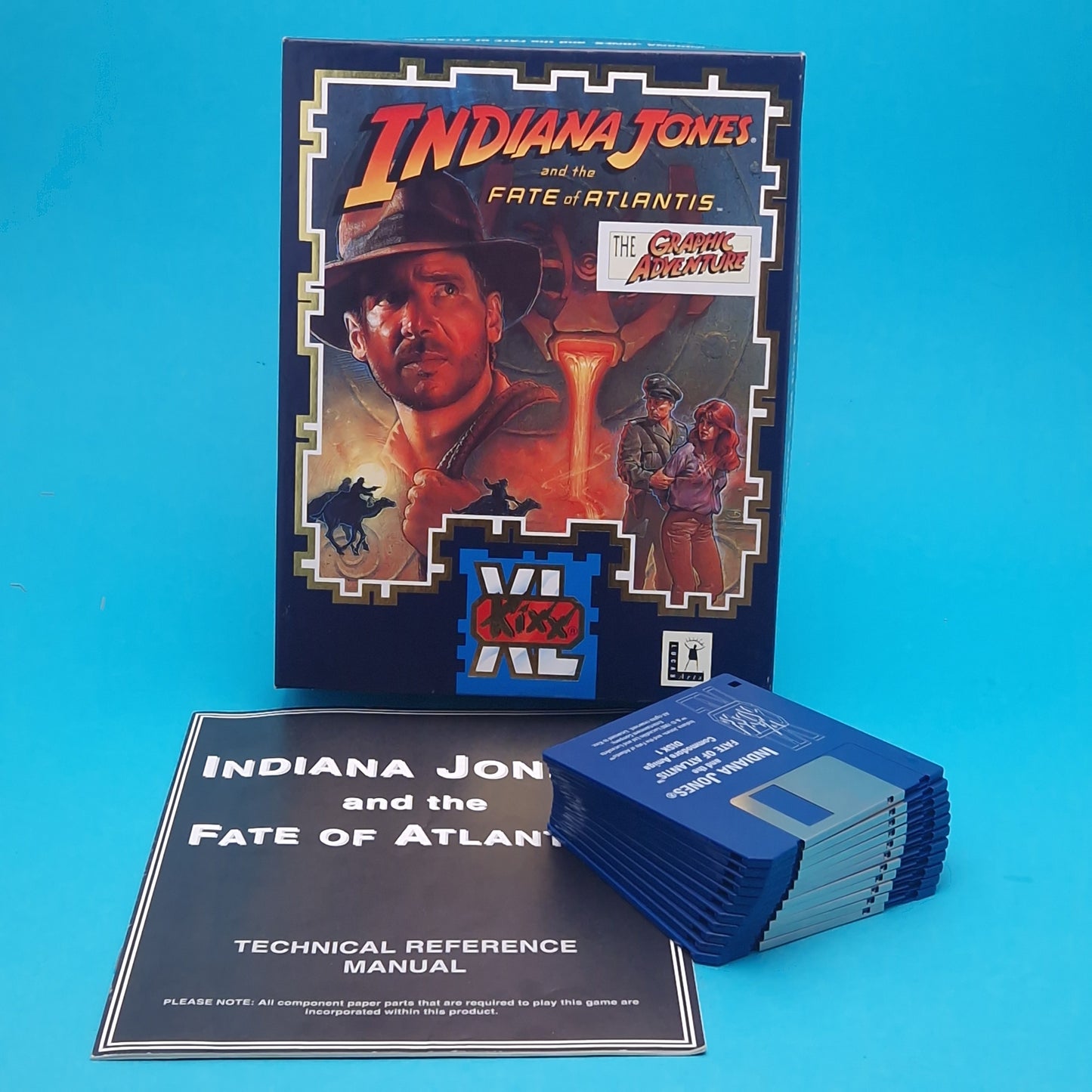 AMIGA ☆ INDIANA JONES & THE FATE OF ATLANTIS ☆ BOXED Kiss XL Vintage Retro Game Commodore