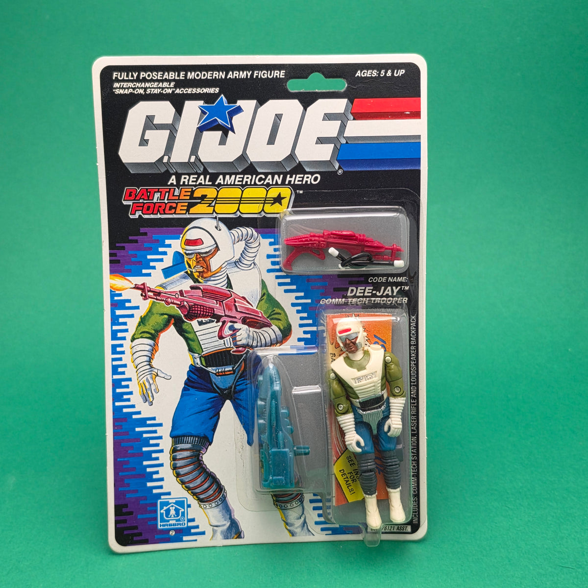 G.I JOE ☆ BATTLE FORCE 2000 DEE-JAY MOC Action Force Figure ☆ 80s Carded Hasbro