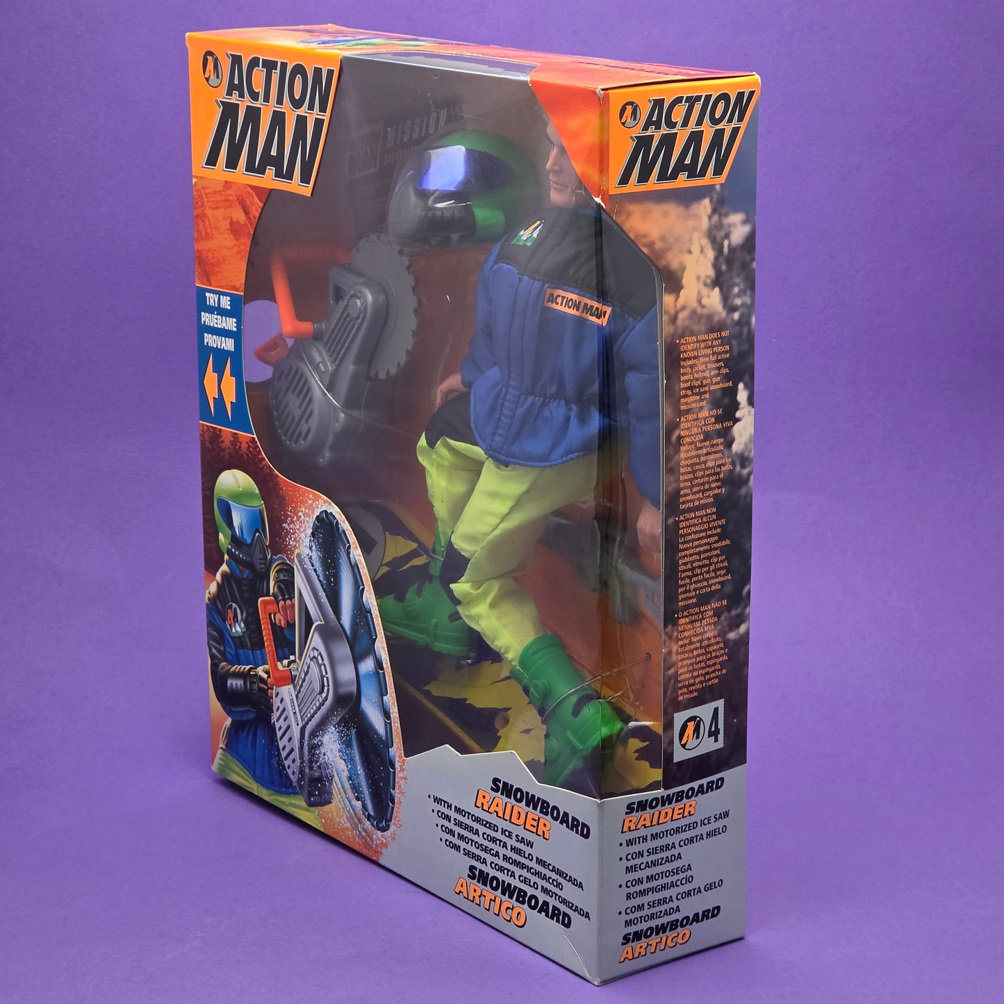 ACTION MAN ☆ SNOWBOARD RAIDER Figure Doll ☆ Vintage HASBRO SEALED BOXED 90's