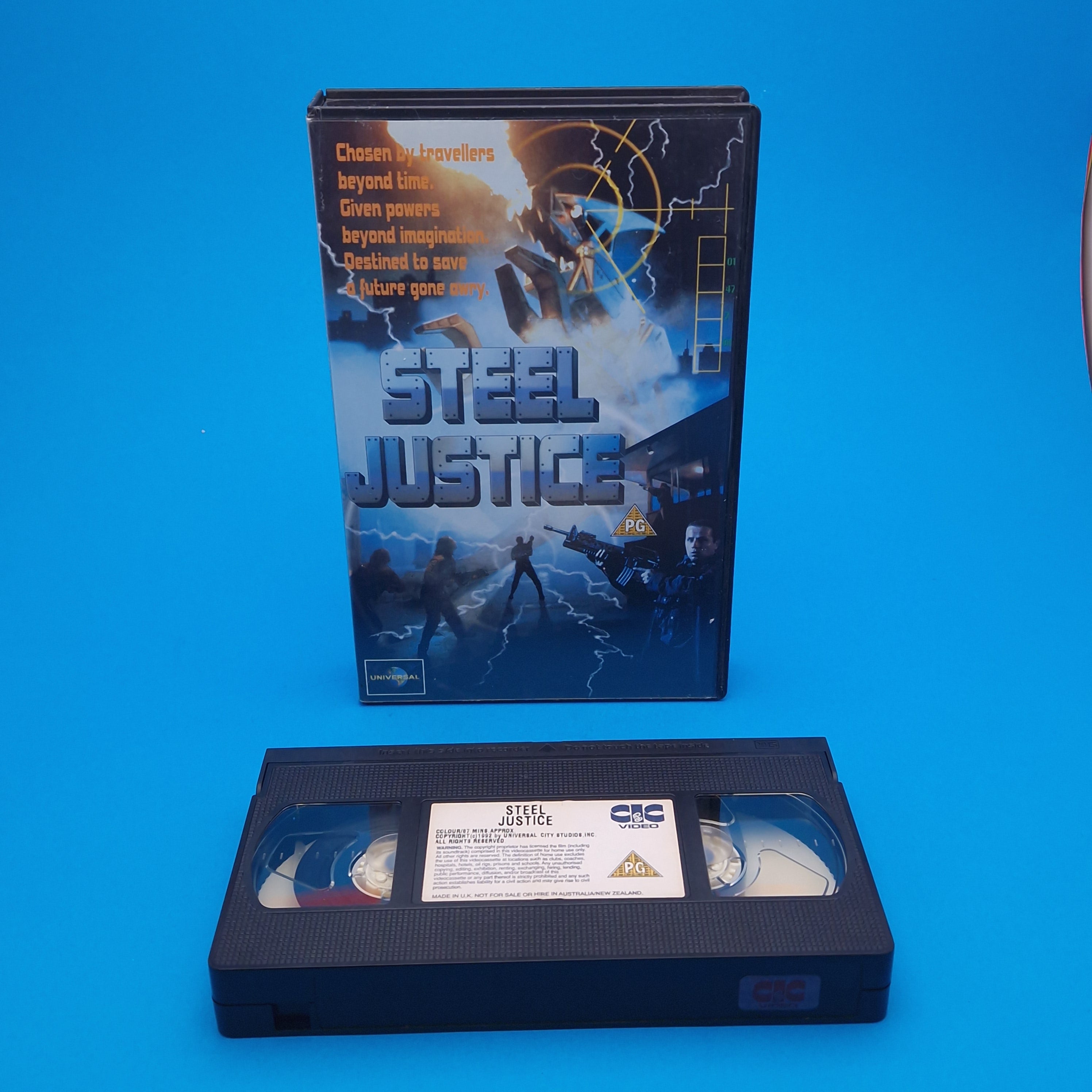 VHS Video ☆ STEEL JUSTICE ☆ 80s Big Box Ex Rental Horror Vintage