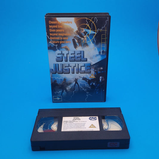 VHS Video ☆ STEEL JUSTICE ☆ 80s Big Box Ex Rental Horror Vintage