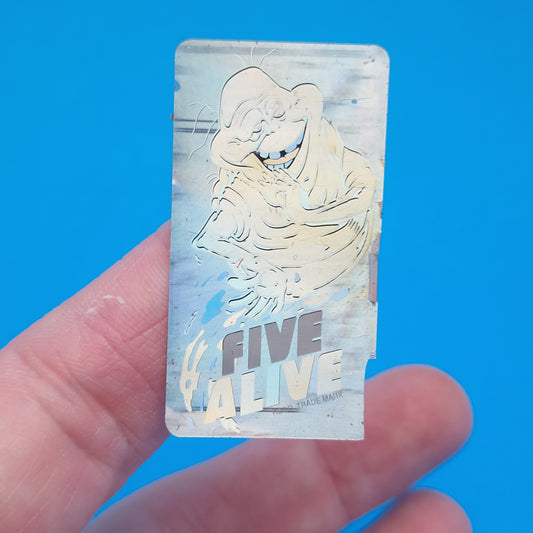 GHOSTBUSTERS 2 ☆ FIVE ALIVE Slimer HOLOGRAPHIC Sticker Vintage ☆ Loose 90s