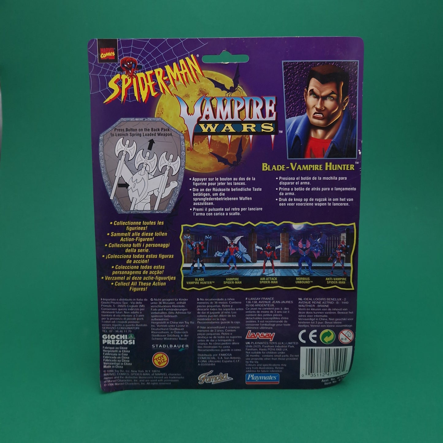 SPIDER-MAN ANIMATED SERIES ☆ BLADE VAMPIRE WARS Action Figure ☆ Marvel MOC Toybiz 90s