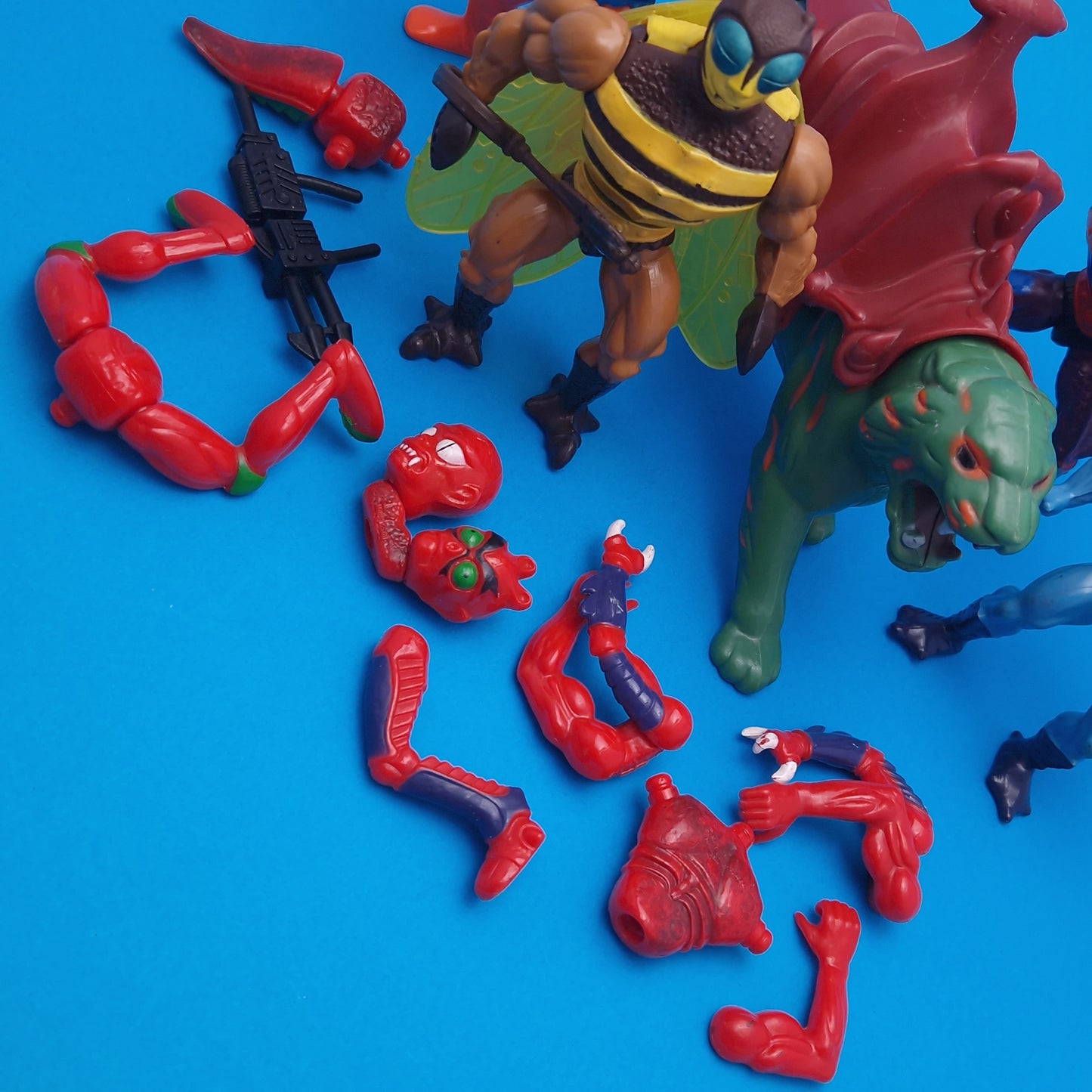 MASTERS OF THE UNIVERSE ☆ 6x Bundle SKELETOR BUZZ OFF BEASTMAN TWO-BAD Vintage Figure ☆ MOTU Loose 80s Mattel