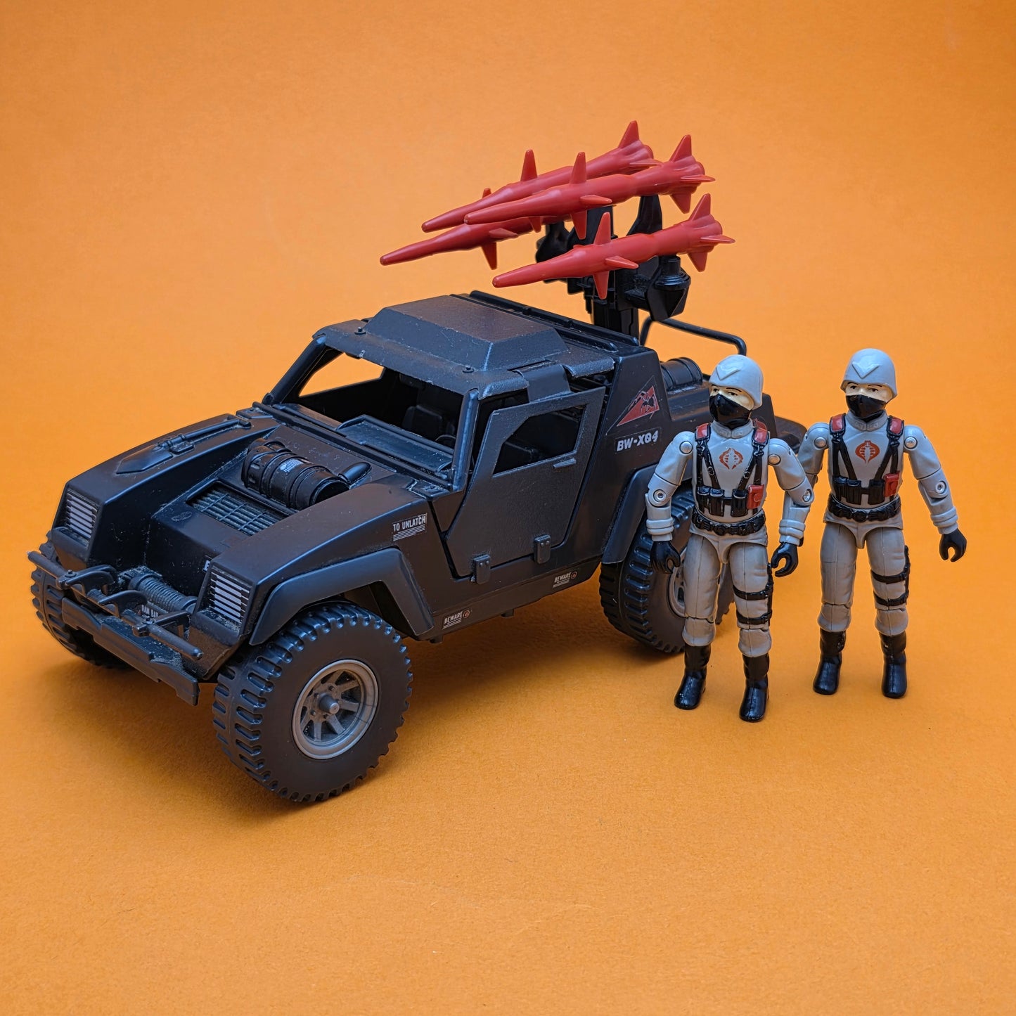 GI JOE ☆ STINGER NIGHT ATTACK 4-WD with x2 Stinger Driver Figure ☆ Action Force Hasbro 1984