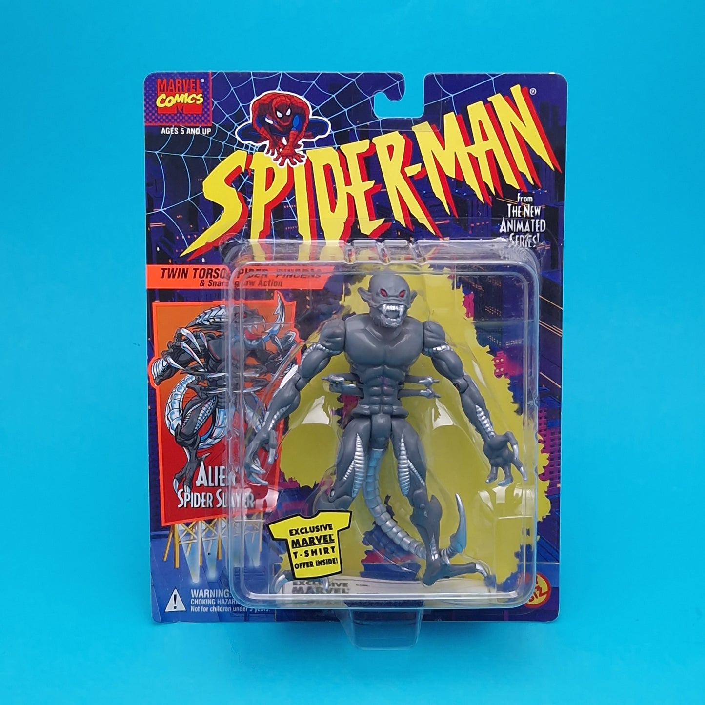 SPIDER-MAN ANIMATED SERIES ☆ ALIEN SPIDER SLAYER MARVEL Figure Vintage ☆ MOC Sealed Carded Toybiz 90s