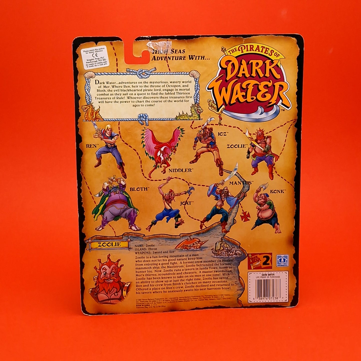 THE PIRATES OF DARK WATER ☆ ZOOLIE Vintage Figure ☆ Hasbro MOC Original 90s Carded Sealed