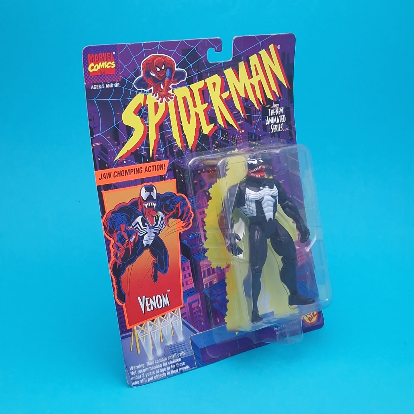 SPIDER-MAN ANIMATED SERIES ☆ VENOM Figure Marvel ☆ Carded Toybiz 90s Original
