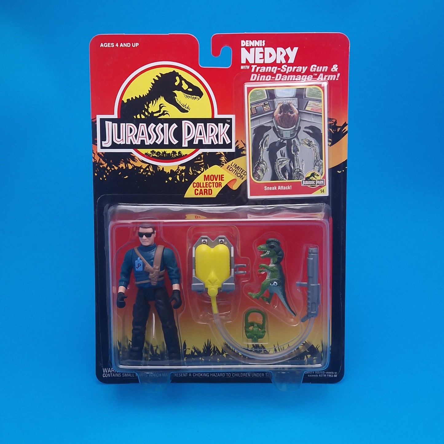 JURASSIC PARK DENNIS NEDRY JURASSIC PARK Vintage Figure ☆ Sealed MOC World Carded