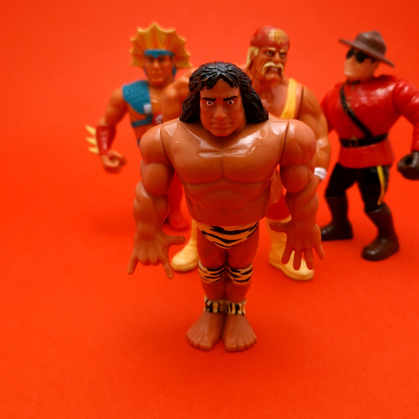 WWF HASBRO ☆ 4x Bundle Hulk Hogan Mountie Jimmy Snuka Ricky Streamboat Vintage Wrestling Figure ☆ Original 90s