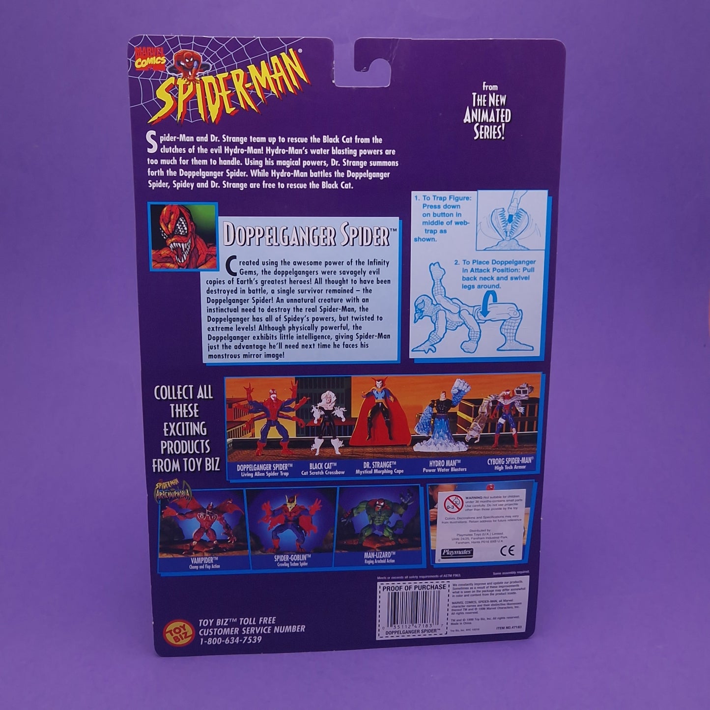 SPIDER-MAN ANIMATED SERIES ☆ SPIDER WARS DOPPLEGANGER Action Figure ☆ Marvel Toybiz 90s Vintage