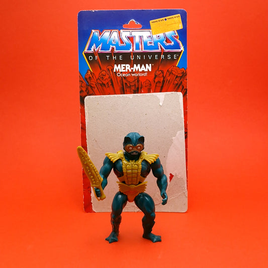 MASTERS OF THE UNIVERSE ☆ MER-MAN Vintage Figure ☆ MOTU Card 80s Mattel Original