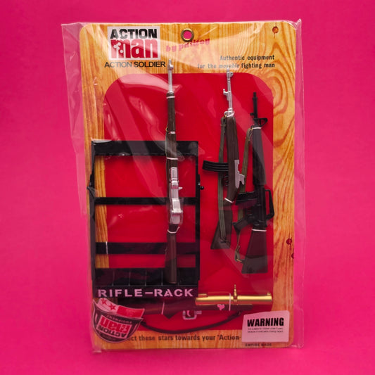 ACTION MAN ☆ Palitoy ACTION MAN 40th Anniversary 34265 RIFLE RACK Set. ☆ Carded Sealed
