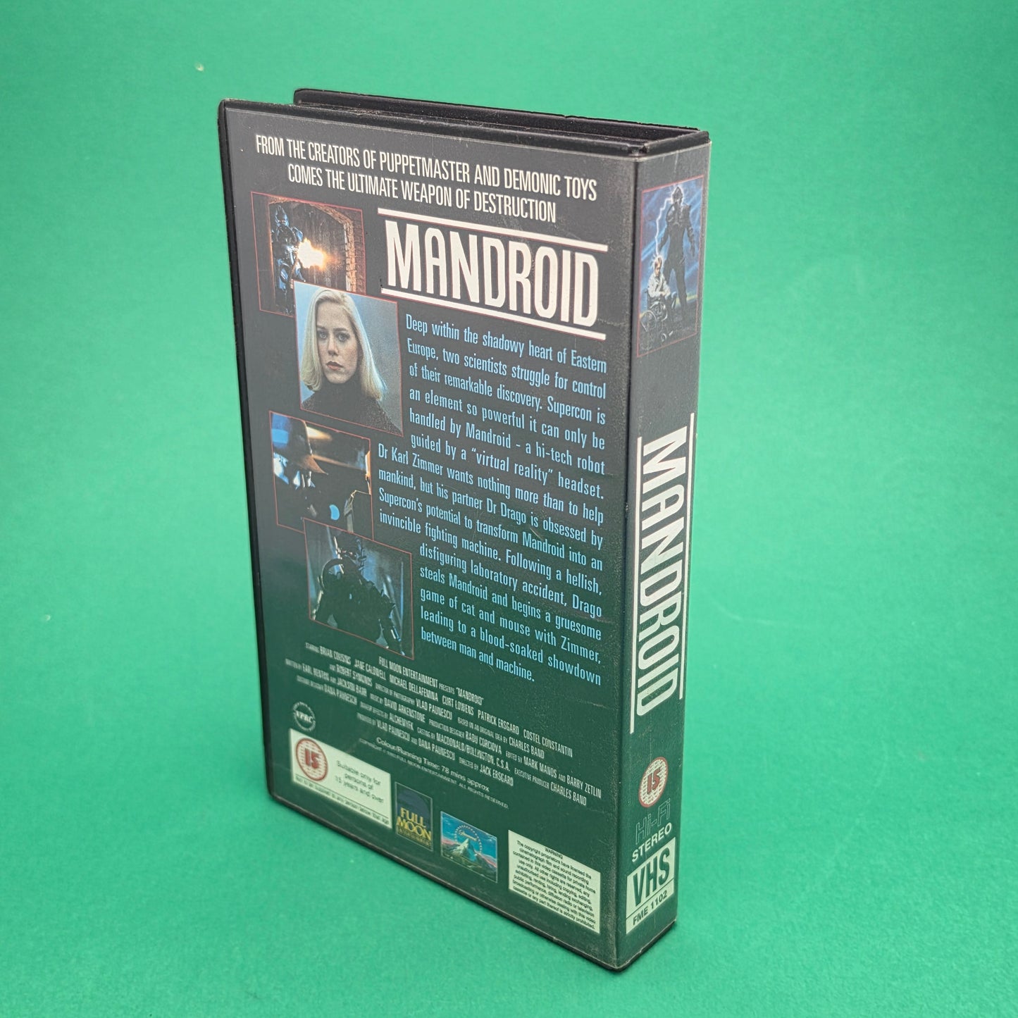 VHS Video ☆ MANDROID ☆ 15 Cert Big Box Ex-Rental Vintage Tape