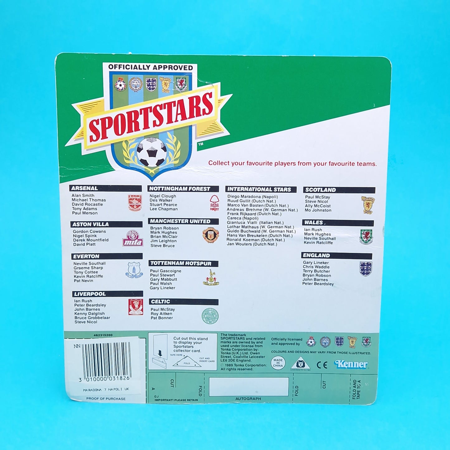 SPORTS STARS ☆ DIEGO A. MARADONA NAPOLI Figure ☆ Football Soccer Vintage Kenner SEALED MOC 1989 80s